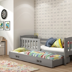 KUBUS (grafit) bms dvivietė vaikiška lova + čiužiniai. - Lovos