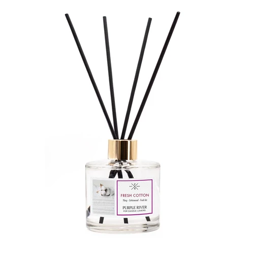 Kvapų difuzorius Purple River, 100 ml, 4 lazdelės, 7 × 7 × 7 cm
