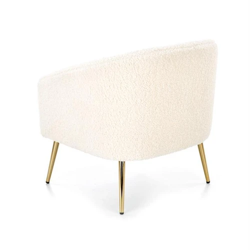 Minkšta boucle audinio sofė su chromuoto plieno pagrindu