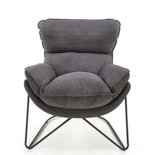 Šiuolaikinė sofos lova tamsiai pilka su juodomis kojomis