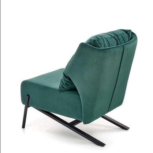 Ergonominis sofos fotelis su aksominiu audiniu ir juodomis kojomis