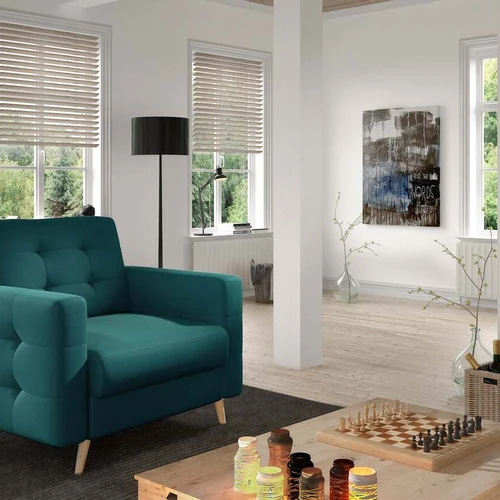 Komfortiškas fotelis EL3413 su gilią sėdyne ir kontūruotu atlošu