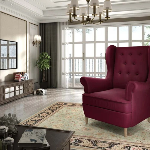 Erdvi sėdynė ir aukšti porankiai EL9894 fotelyje