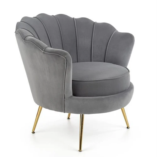 Ergonominė žalio audinio kėdė su aukso spalvos kojomis