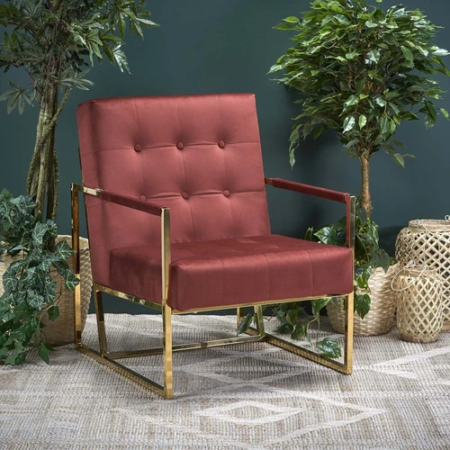 Patogi kėdė su chromuoto plieno konstrukcija ir aukso spalvos detalėmis