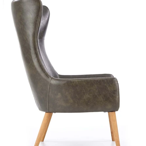 Moderni sofos lova tamsiai žalia, 71/81/106/46 cm, eko oda ir guma medžio masyvas