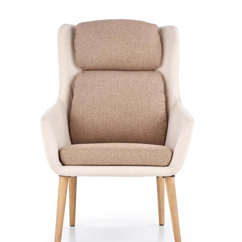 Stilinga sofos dizaino sprendimas su medžio masyvo elementais