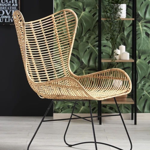 Elegantiškos rotango kėdės natūralios spalvos