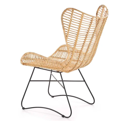 Stilingos rotango kėdės su natūralia medžiaga