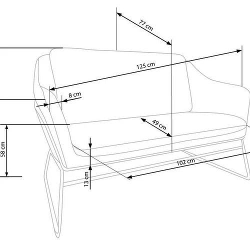 Kompaktiška sofos lova 125x77x83 cm, šviesiai pilka ir juoda