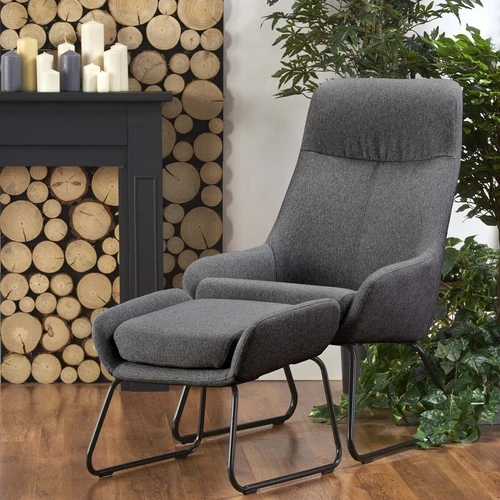 Ergonominė kėdė iš audinio ir plieno, 63x47x105 cm