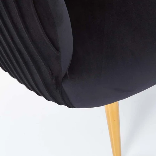 Ergonominė juodos spalvos kėdė su auksinėmis kojomis