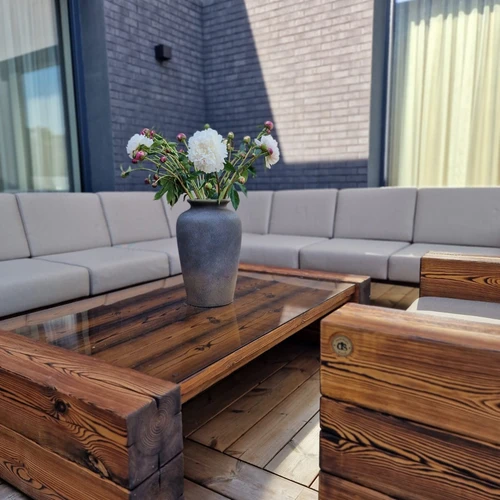 Lauko baldai ¦ TIMBER Kampinės sofos komplektas D-1 - Lauko baldų komplektai