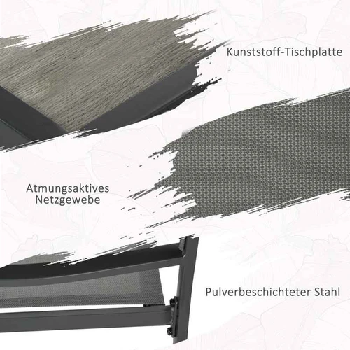 Lauko baldų komplektas, 1 stalas ir 6 kėdės, 150 × 87 × 72 cm - Lauko baldų komplektai