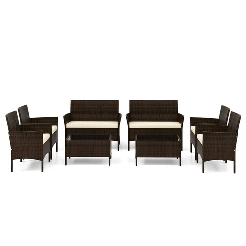 Lauko baldų komplektas, 4 dalių, Ruda, 71,12 × 40,64 × 40,64 cm - Lauko baldų komplektai
