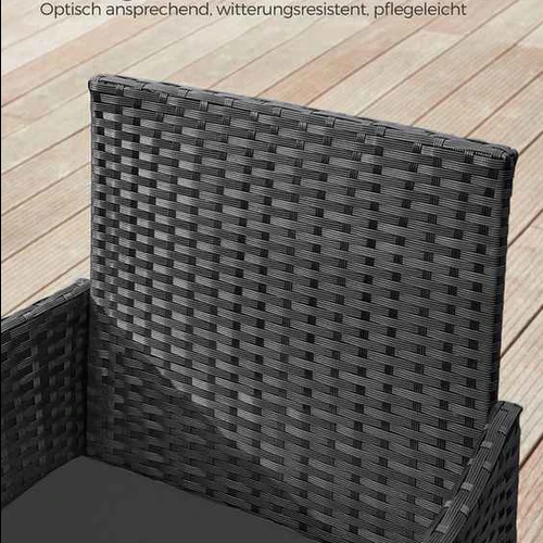 Lauko baldų komplektas, juodos spalvos - Lauko baldų komplektai