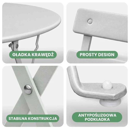 Lauko baldų komplektas ORION, 2 kėdės ir apvalus stalas, pilkos spalvos - Lauko baldų komplektai