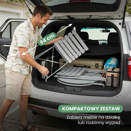 Lauko baldų komplektas ORION, 2 kėdės ir apvalus stalas, pilkos spalvos - Lauko baldų komplektai