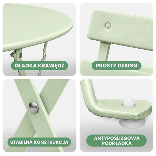 Lauko baldų komplektas ORION, 2 kėdės ir apvalus stalas, žalios spalvos - Lauko baldų komplektai