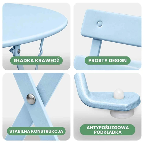 Lauko baldų komplektas ORION, stalas ir 2 kėdės, mėlynos spalvos - Lauko baldų komplektai