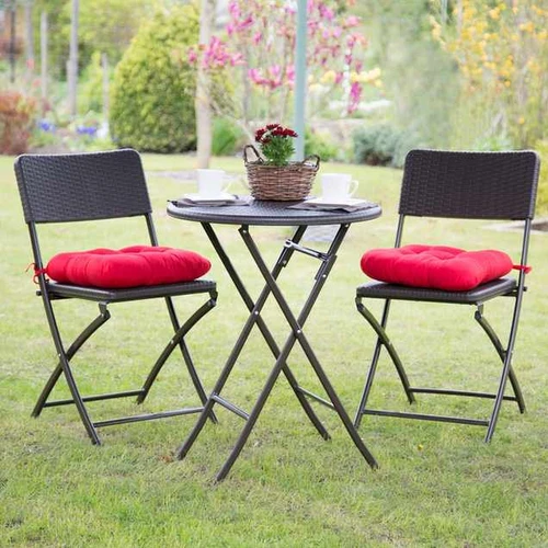 Lauko baldų komplektas Relaxdays BASTIAN, 3 dalių, stalas ir 2 kėdės - Lauko baldų komplektai
