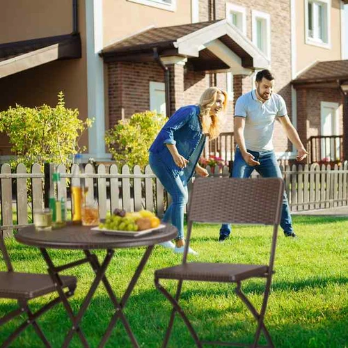 Lauko baldų komplektas Relaxdays BASTIAN, 3 dalių, stalas ir 2 kėdės - Lauko baldų komplektai
