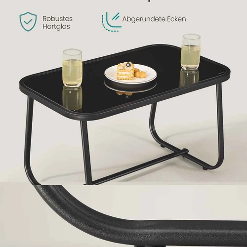 Lauko baldų komplektas SONGMICS GGF0028B01, 2 supamosios kėdės ir stalas, Ruda - Lauko baldų komplektai