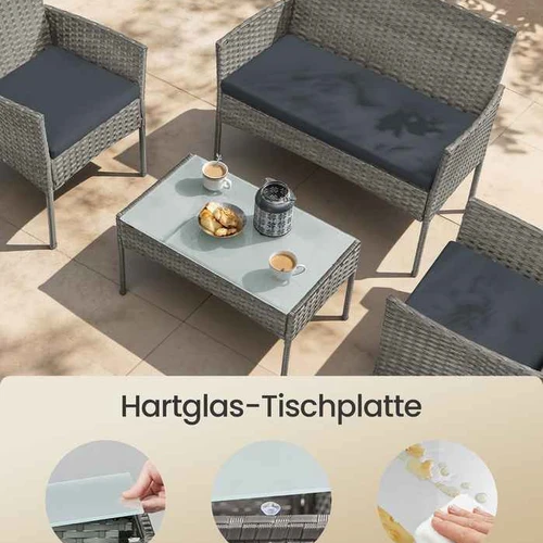 Lauko baldų komplektas SONGMICS GGF004K05, Kėdės, dvivietis suolas ir stalas - Lauko baldų komplektai