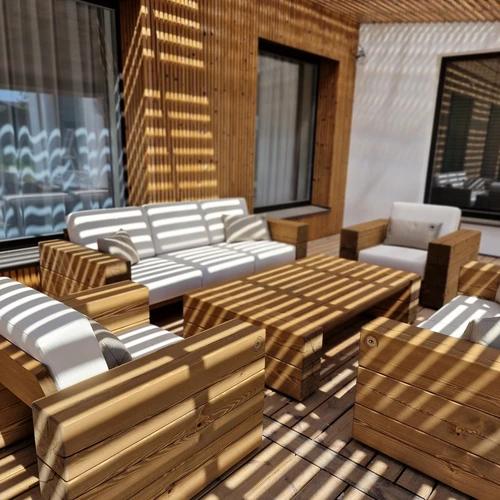 Lauko baldų komplektas ¦ TIMBER 3+2+1+1+stalas - Lauko baldų komplektai