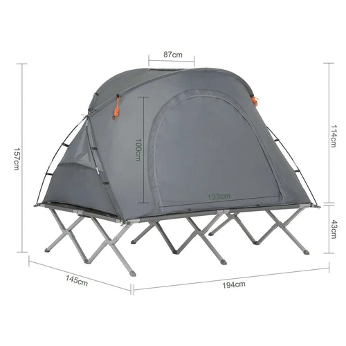 Lauko gultas palapinė 194x145x157cm., pilkos/juodos spalvos - Gultai