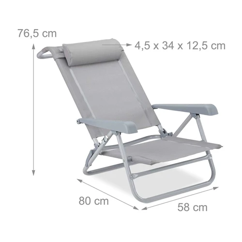 Lauko gultas Relaxdays 10026478_111, 8 padėtys, 58 × 76,5 × 80 cm - Gultai