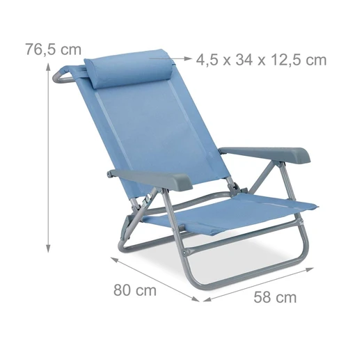Lauko gultas Relaxdays 10026478_45, 8 padėtys, 58 × 76,5 × 80 cm - Gultai