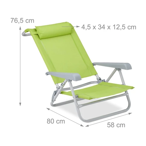 Lauko gultas Relaxdays 10026478_53, 8 padėtys, 58 × 76,5 × 80 cm - Gultai