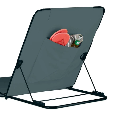 Lauko gultas Relaxdays, 3 padėtys, Pilka/juoda, 60 × 197 × 6 cm - Gultai