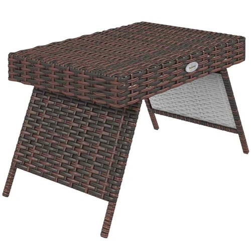 Lauko kavos staliukas Outsunny 72,5x41x41cm., rudos spalvos