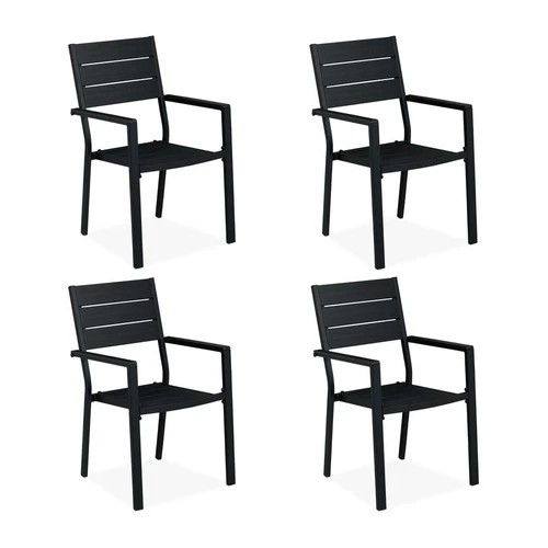 Lauko kėdės Relaxdays 10045714, 4 vnt, 53,5 × 90 × 59 cm