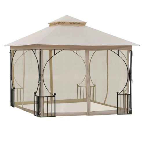 Lauko pavėsinė Outsunny 295x295x275cm., smėlio/juodos spalvos