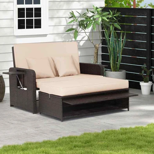 Lauko šezlongas, dvivietis, 4 padėčių atlošas