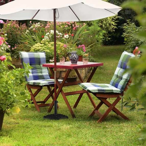 Lauko skėčio pagrindas Relaxdays 10042446.0, 2 adapteriai, Juoda, 48,5 × 34 × 48,5 cm - Lauko skėčiai