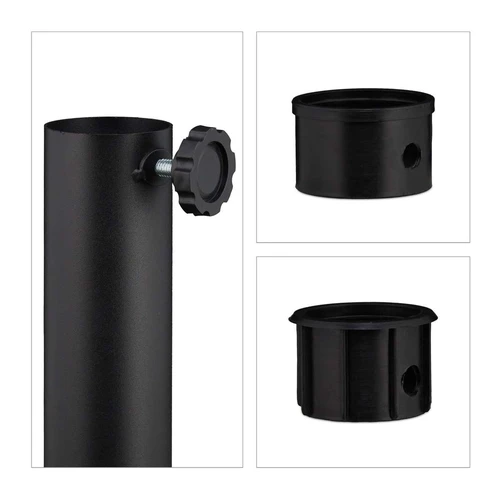 Lauko skėčio pagrindas Relaxdays 10042446.0, 2 adapteriai, Juoda, 48,5 × 34 × 48,5 cm - Lauko skėčiai
