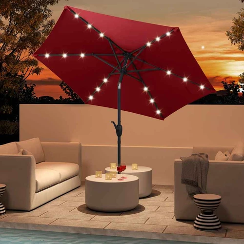 Lauko skėtis, 18 LED, 228,6 × 225,55 cm - Lauko skėčiai
