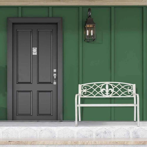 Lauko sodo suoliukas Relaxdays, 2 vietos, Balta, 127 × 86 × 57 cm - Suolai, daiktadėžės