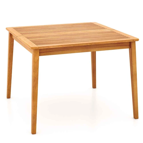 Lauko stalas 100x100x75,5cm., šviesiai rudos spalvos