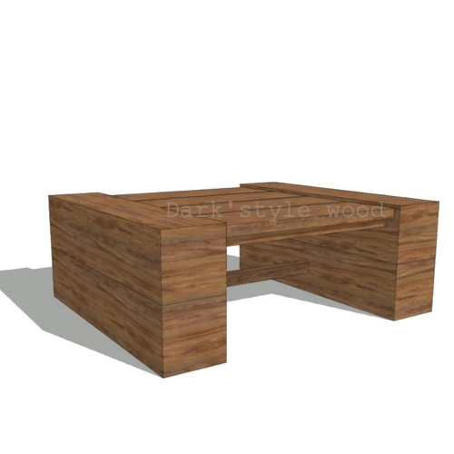Lauko stalas 2 balkiai, deginta mediena ¦ TIMBER - Stalai