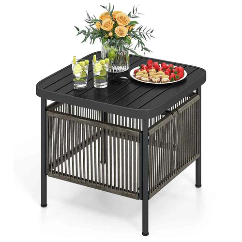 Lauko stalas 56x56x49cm., juodos spalvos