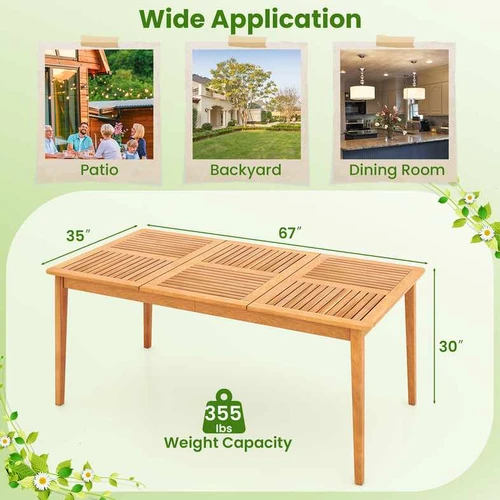 Lauko stalas, 6 asmenims, 170,18 × 76,2 × 88,9 cm - Stalai