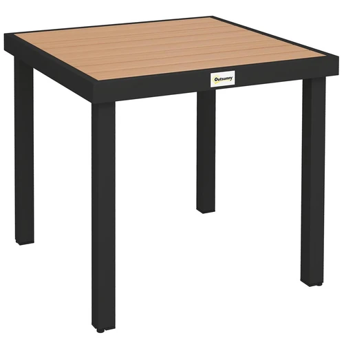Lauko stalas Outsunny 78x78x74cm., juodos/šviesiai rudos spalvos
