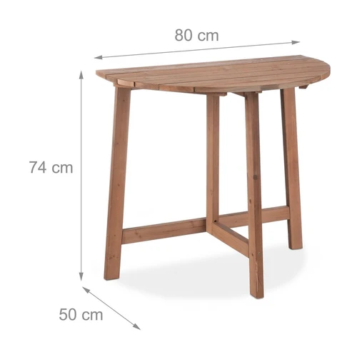 Lauko stalas Relaxdays 10038658.0, 1–2 žmonėms, Ruda, 80 × 74 × 50 cm - Stalai