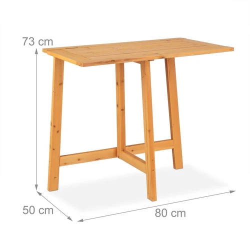 Lauko stalas Relaxdays 10038659.0, 1–2 žmonėms, Ruda, 80 × 73 × 50 cm - Stalai
