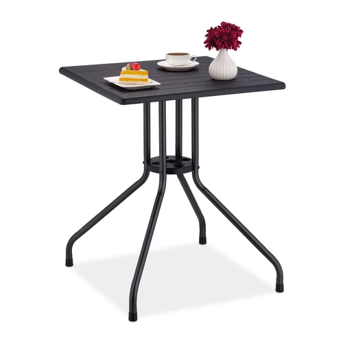 Lauko stalas Relaxdays 10045709.0, iki 4 žmonių, Juodas, 61 × 75 × 61 cm